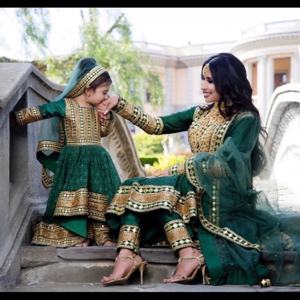 Afghani Mommy and Daughter matching outfits